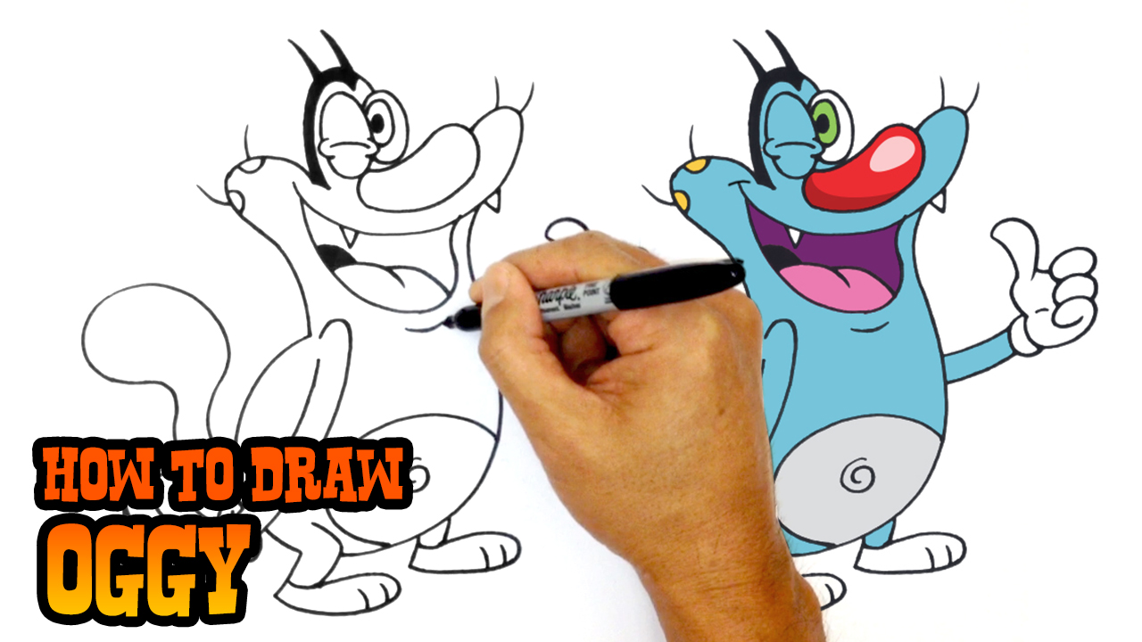 How to draw oggy deals and the cockroaches